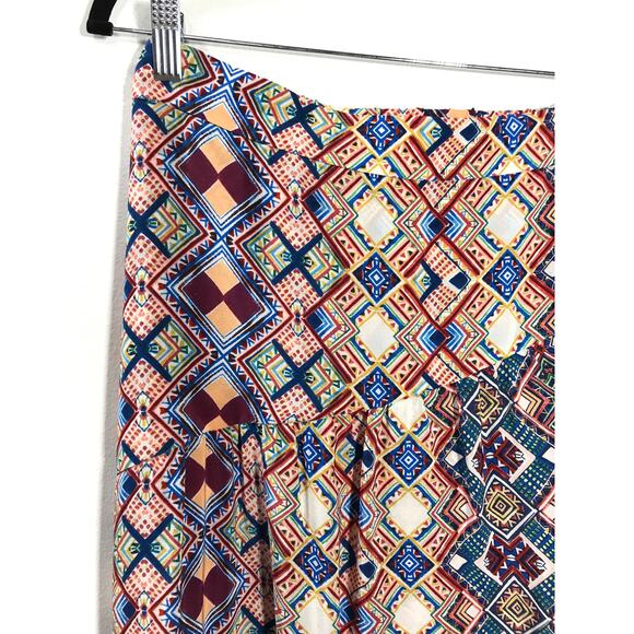 Anthropologie 100% Silk HD in Paris Geometric Printed Midi Skirt 10 Slit Boho - Picture 3 of 11